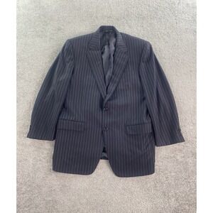 Basile Suit Jacket 44 S Blue Wool Striped LORO PIANA Italy Luxury Designer Sport